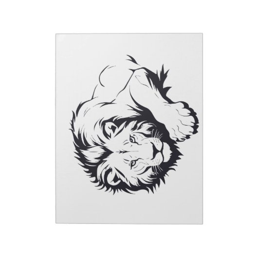 Majestic Lion Silhouette in Bold Vector Art Notizblock (Rotiert)