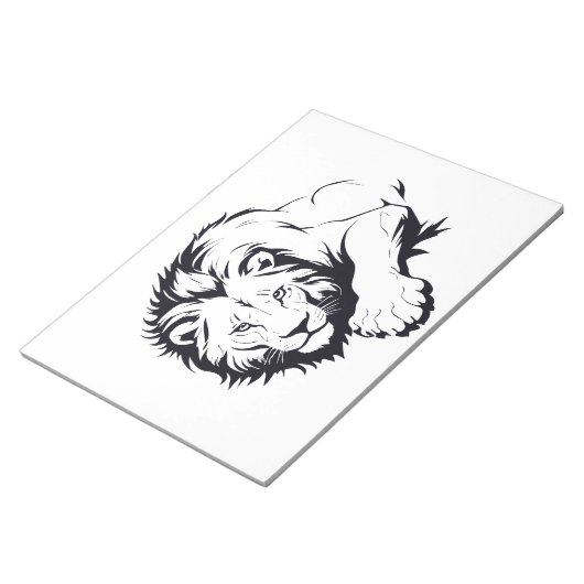 Majestic Lion Silhouette in Bold Vector Art Notizblock (angewinkelt)