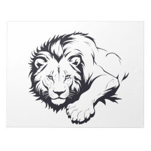 Majestic Lion Silhouette in Bold Vector Art Notizblock