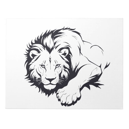 Majestic Lion Silhouette in Bold Vector Art Notizblock (Vorderseite)