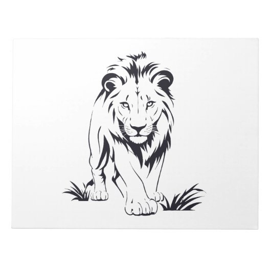Majestic Lion Silhouette in Bold Vector Art Notizblock (Vorderseite)
