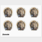 Majestic Lion Sticker im Regal-Aquarell-Stil (Blatt)