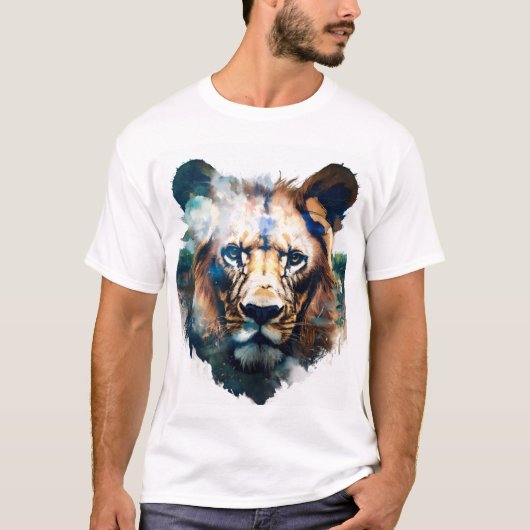 Majestic Lion T - Shirt Design - König des Dschung (Vorderseite)