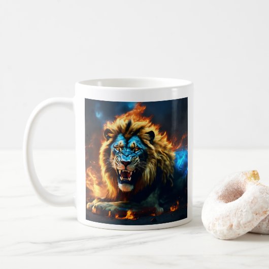 Majestic Lion Tea Cup Kaffeetasse (Mit Donut)