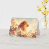 Majestic Lion unter strahlenden Wolken Karte (Gelbe Blume)