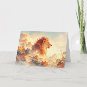 Majestic Lion unter strahlenden Wolken Karte
