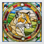 Majestic Lioness Imitats gestanztes Glas Fensteraufkleber (Blatt)
