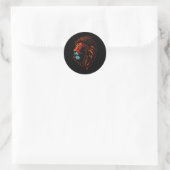 Majestic Lion's Face Classic Round Sticker (Tasche)