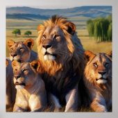 Majestic Lions Roaming Heritage Land Poster (Vorne)