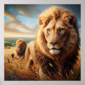 Majestic Lions Roaming kostenlos Poster (Vorne)