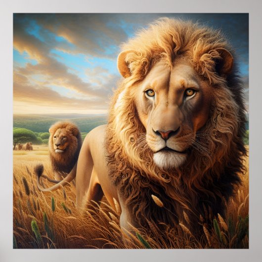 Majestic Lions Roaming kostenlos Poster (Vorne)