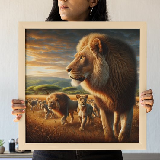 Majestic Lions und spielerische Cubs Poster