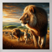 Majestic Lions und spielerische Cubs Poster (Vorne)