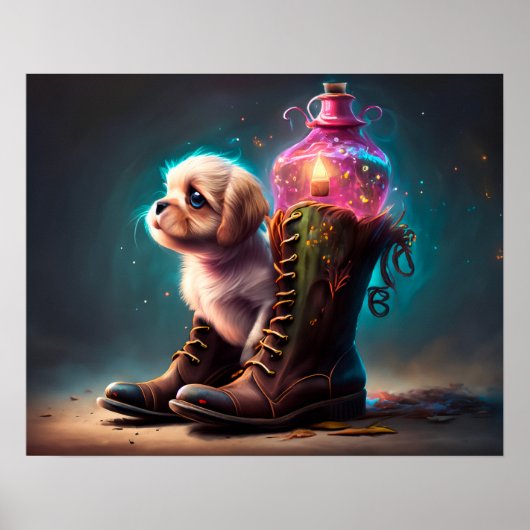 Majestic Little Dog and Boots Poster (Vorne)