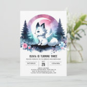 Majestic Little Wolf Birthday Einladung (Stehend Vorderseite)