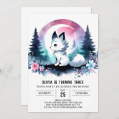 Majestic Little Wolf Birthday Einladung (Vorne/Hinten)