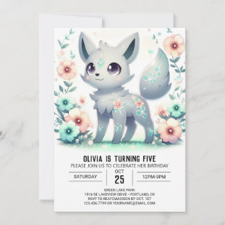 Majestic Little Wolf Digital Geburtstag Einladung