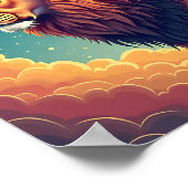 Majestic Löwe in den Wolken Poster (Ecke)