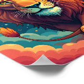 Majestic Löwe in den Wolken Poster (Ecke)
