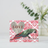 Majestic Macaw Liebe Damask Postkarte (Stehend Vorderseite)