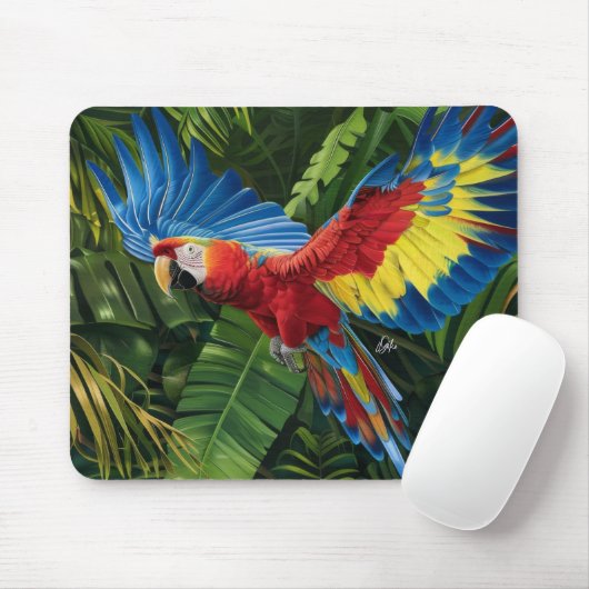Majestic Macaw Mousepad (Mit Mouse)