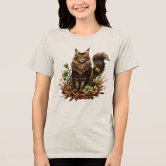 Majestic Maine Coon Nature Art Tri-Blend Shirt