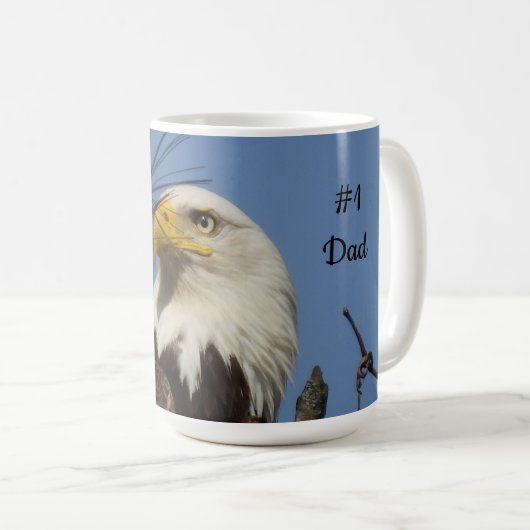 Majestic Male Bald Eagle in Nest - #1 Vater Kaffeetasse (VorderseiteRechts)