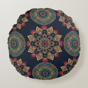 Majestic Mandala Muse Round Pillow Rundes Kissen