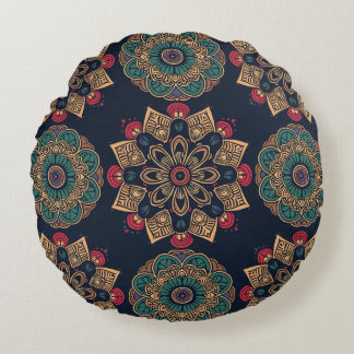 Majestic Mandala Muse Round Pillow Rundes Kissen