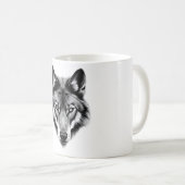 Majestic Maned Wolf Head Design Kaffeetasse (VorderseiteRechts)
