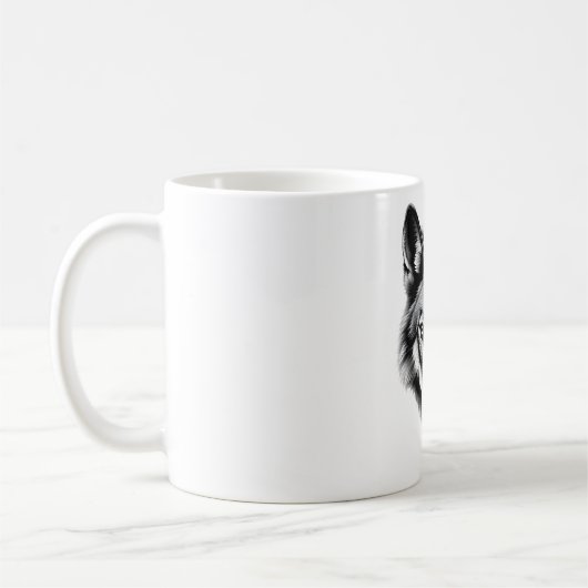 Majestic Maned Wolf Head Design Kaffeetasse (Links)