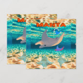 Majestic Manta Ray Design, Majestät Ozeanic Einladung (Vorne/Hinten)