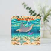 Majestic Manta Ray Design, Majestät Ozeanic Einladung (Stehend Vorderseite)