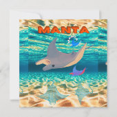 Majestic Manta Ray Design, Majestät Ozeanic Einladung (Rückseite)