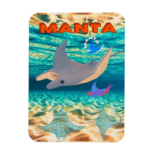 Majestic Manta Ray Design, Majestät Ozeanic Magnet (Vertikal)