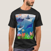 Majestic Manta Rays unter blauem Unterwasser-Wunde T-Shirt (Vorderseite)