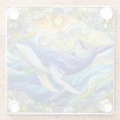 Majestic Marine Mosaik A Stainted Glass Whale Glasuntersetzer (Rückseite)