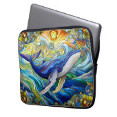 Majestic Marine Mosaik A Stainted Glass Whale Laptopschutzhülle (Vorderseite Links)