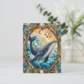 Majestic Marine Mosaik A Stainted Glass Whale Postkarte (Stehend Vorderseite)