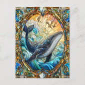 Majestic Marine Mosaik A Stainted Glass Whale Postkarte (Vorderseite)