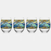 Majestic Marine Mosaik A Stainted Glass Whale Weinglas Ohne Stiel (Links)