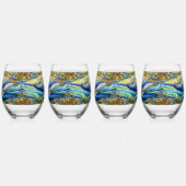 Majestic Marine Mosaik A Stainted Glass Whale Weinglas Ohne Stiel (Rechts)