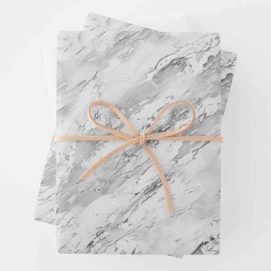 Majestic Marmor Impressionen Grau Geschenkpapier Set (Beispiel)