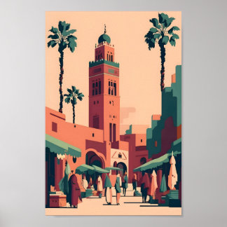 Majestic Marrakech City Elegance 4K Ausblick Poster
