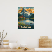 Majestic Matterhorn: Lakeside Bliss in Schweiz Poster (Küche)