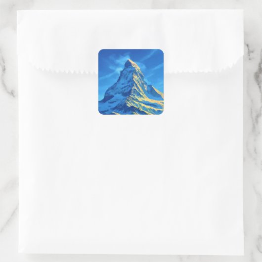 Majestic Matterhorn Quadratischer Aufkleber (Tasche)