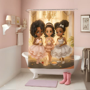 Majestic Melanated Princesses Duschvorhang