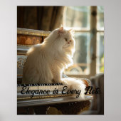 Majestic Melody: Persische Katze am Klavier Poster (Vorne)