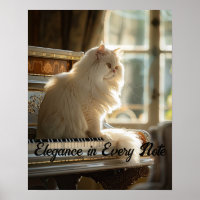 Majestic Melody: Persische Katze am Klavier