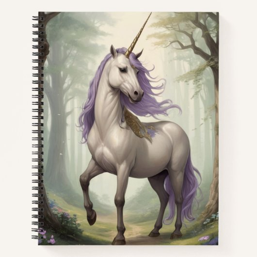 Majestic Middle Age Unicorn Notizblock (Vorderseite)